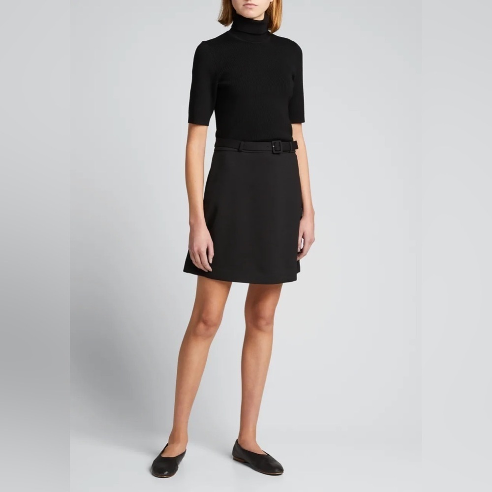 Theory / Combo Dress Bistretch Wool Twill ribbed sweater black turtleneck s - Picture 2 of 8